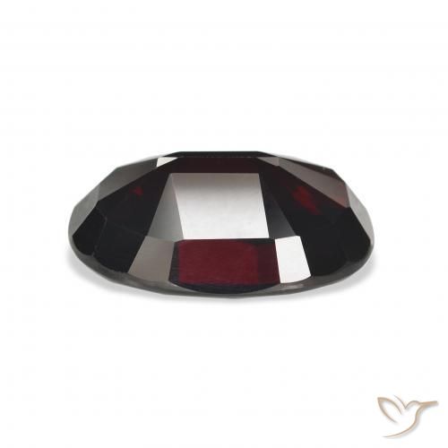 Granate almandino Rojo negruzco natural de 11.55 ct, Ovalada, VVS-VS