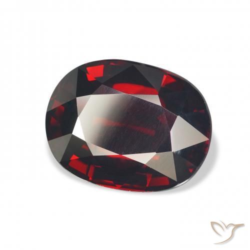 Granate almandino Rojo oscuro natural de 8.86 ct, Ovalada, VS