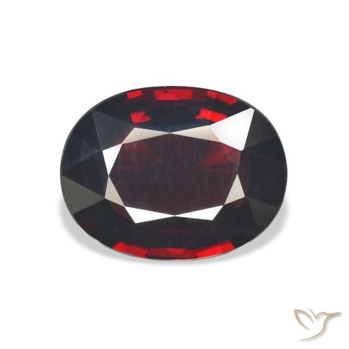 7.08ct Natural Rojo oscuro Granate almandino, Ovalada, VVS-VS