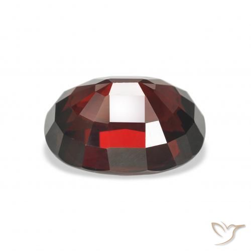 Granate almandino Rojo oscuro natural de 6.86 ct, Ovalada, VVS-VS