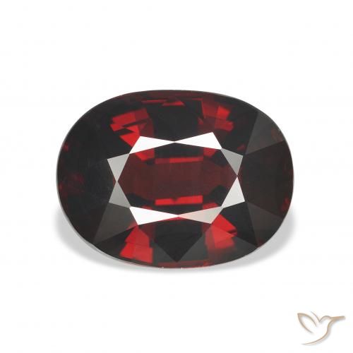 6.90ct Natural Rojo negruzco Granate almandino, Ovalada, VVS-VS