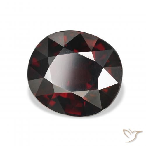 Granate almandino Rojo oscuro natural de 7.90 ct, Ovalada, VVS-VS