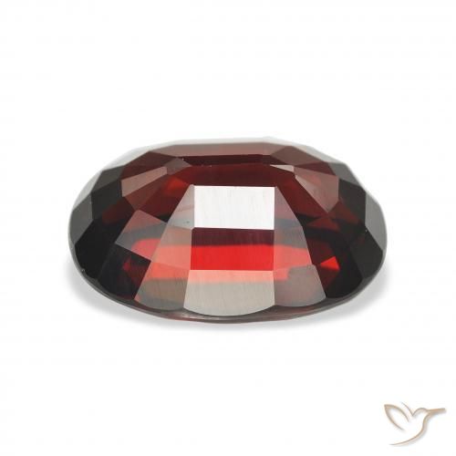 Granate almandino Rojo oscuro natural de 6.71 ct, Ovalada, VVS-VS