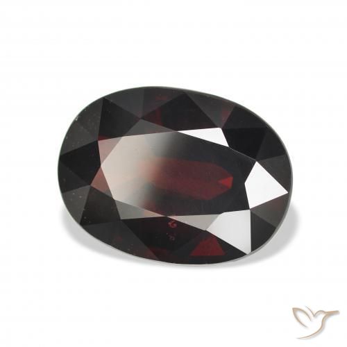 Granate almandino Rojo negruzco natural de 10.54 ct, Ovalada, VS
