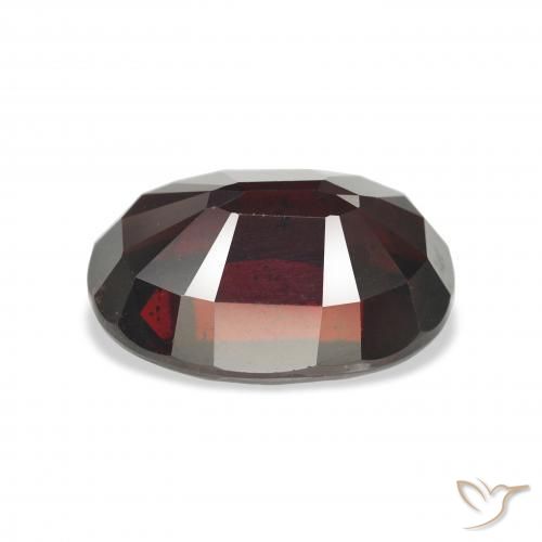 Granate almandino Rojo negruzco natural de 10.54 ct, Ovalada, VS