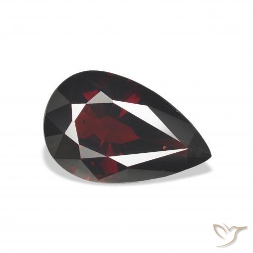 Granate almandino Rojo oscuro natural de 7.72 ct, En forma de pera, VS
