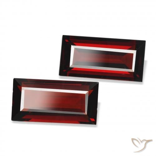 Gemas de Granate almandino Rojo oscuro natural de 3.65 ct, Corte Baguette, VVS-VS