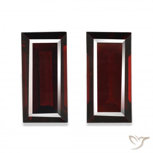 3.67ctw Natural Rojo oscuro Granate almandino, Corte Baguette, VVS-VS