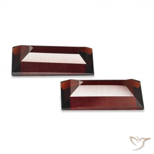 Gemas de Granate almandino Rojo oscuro natural de 3.67 ct, Corte Baguette, VVS-VS