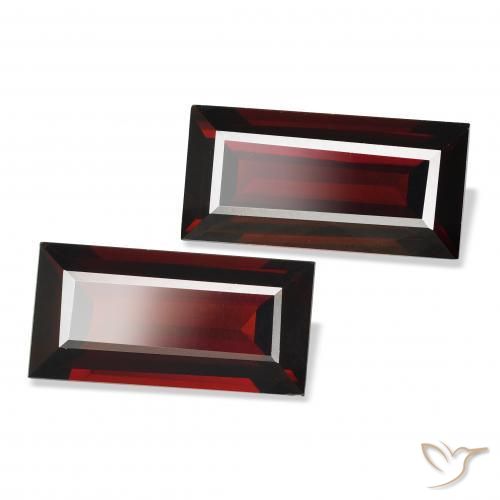 Gemas de Granate almandino Rojo oscuro natural de 3.53 ct, Corte Baguette, VVS-VS