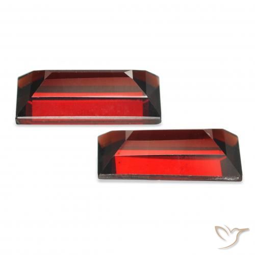 Gemas de Granate almandino Rojo oscuro natural de 3.88 ct, Corte Baguette, VVS-VS