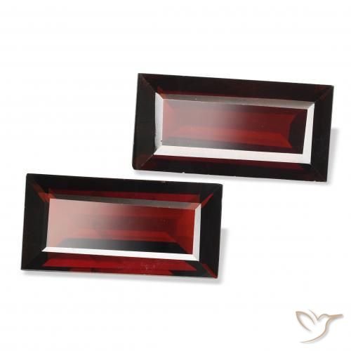 Gemas de Granate almandino Rojo oscuro natural de 3.23 ct, Corte Baguette, VVS-VS