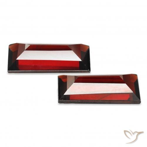 Gemas de Granate almandino Rojo oscuro natural de 3.23 ct, Corte Baguette, VVS-VS
