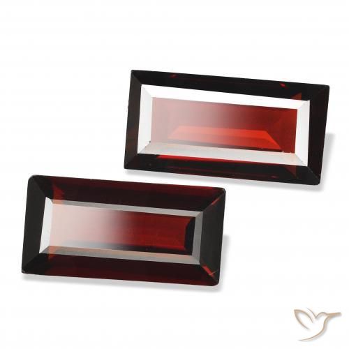 Gemas de Granate almandino Rojo oscuro natural de 3.44 ct, Corte Baguette, VVS-VS