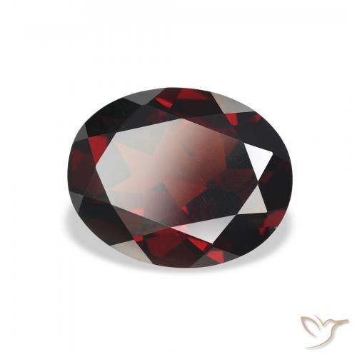 Granate almandino Rojo oscuro natural de 2.83 ct, Ovalada, VVS-VS