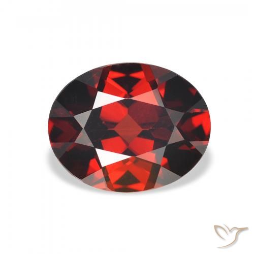 Granate almandino rojo natural de 3,02 ct, corte óvalo, VVS-VS