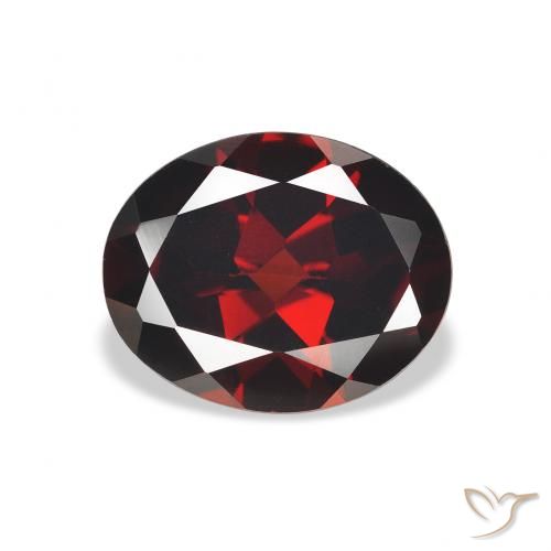 Granate almandino rojo oscuro natural de 3,00 ct, corte óvalo, VVS-VS