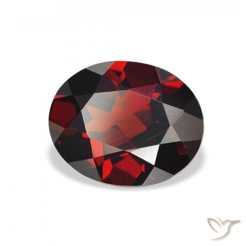 Granate almandino Rojo oscuro natural de 2.83 ct, Ovalada, VVS-VS