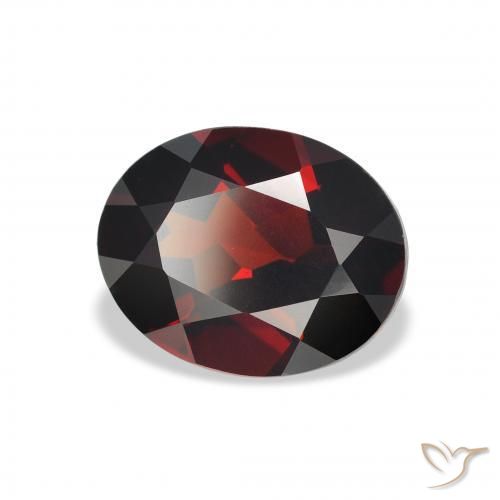 Granate almandino Rojo oscuro natural de 2.87 ct, Ovalada, VVS-VS