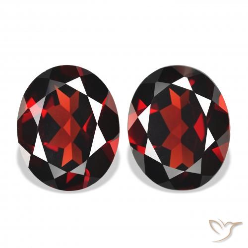 7.56ctw Natural Rojo oscuro Granate almandino, Ovalada, VVS-VS
