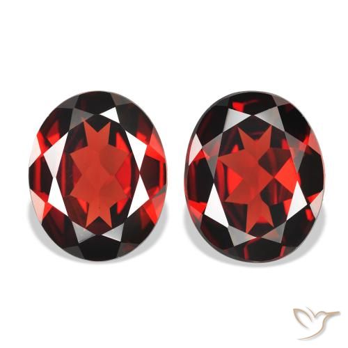 7.00ctw Natural Rojo oscuro Granate almandino, Ovalada, VVS-VS