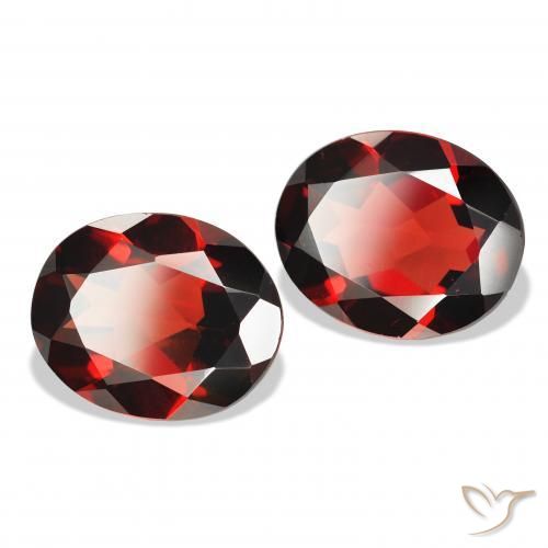 Gemas de Granate almandino Rojo sangre intenso natural de 7.31 ct, Ovalada, VVS-VS