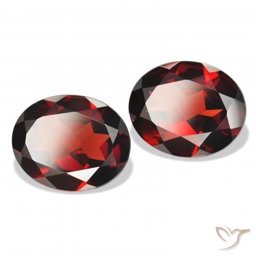 Gemas de Granate almandino Rojo oscuro natural de 7.28 ct, Ovalada, VVS-VS
