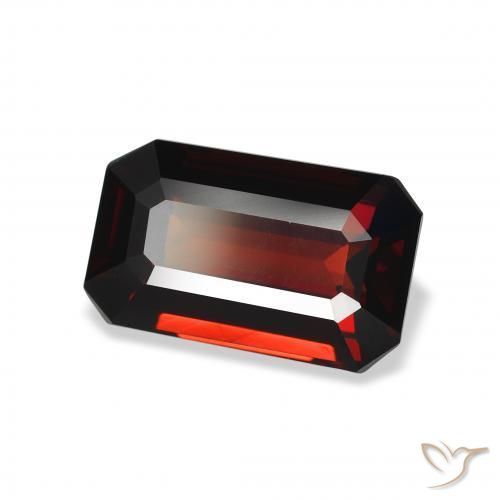 Granate almandino rojo oscuro natural de 3,48 ct, corte esmeralda, VVS-VS