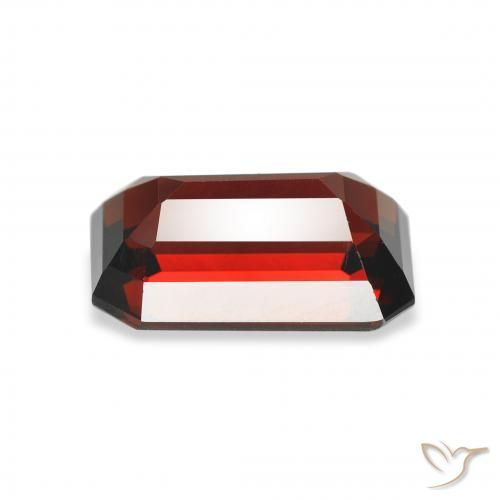 Granate almandino rojo oscuro natural de 3,48 ct, corte esmeralda, VVS-VS