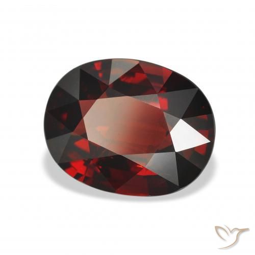Granate almandino Rojo oscuro natural de 4.28 ct, Ovalada, VS