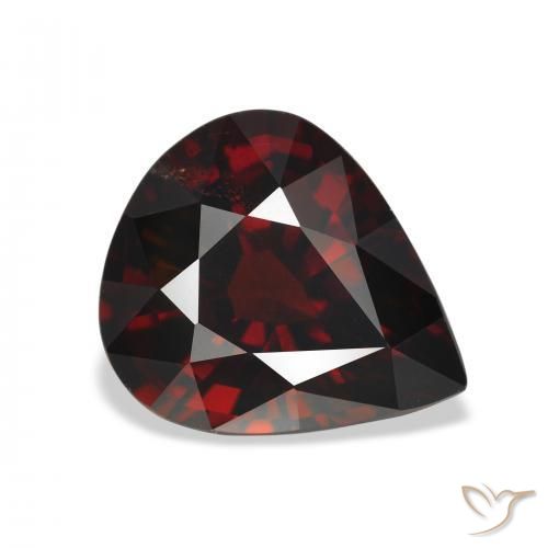 Granate almandino Rojo oscuro natural de 5.46 ct, En forma de pera, VS