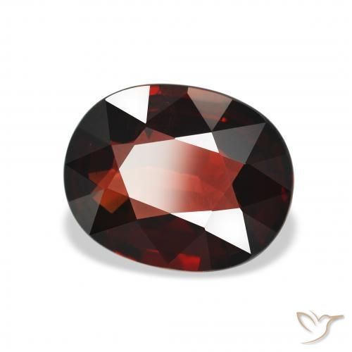 Granate almandino Rojo oscuro natural de 3.13 ct, Ovalada, VS