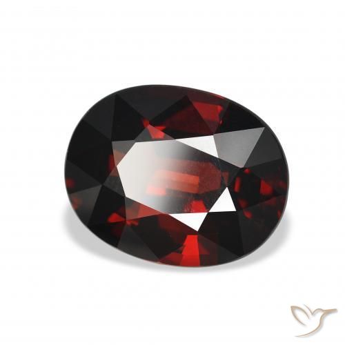Granate almandino Rojo oscuro natural de 4.13 ct, Ovalada, VVS