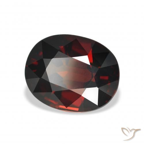 Granate almandino Rojo oscuro natural de 5.09 ct, Ovalada, VVS