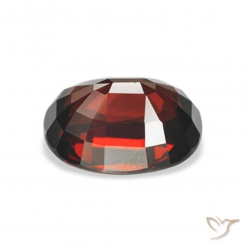 Granate almandino Rojo oscuro natural de 5.09 ct, Ovalada, VVS