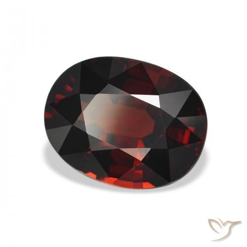 Granate almandino Rojo oscuro natural de 5.12 ct, Ovalada, VVS