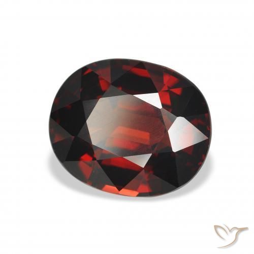 Granate almandino Rojo oscuro natural de 4.56 ct, Ovalada, VVS