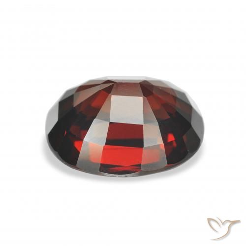 Granate almandino Rojo negruzco natural de 5.15 ct, Ovalada, VVS