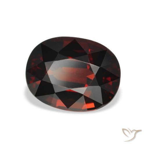 Granate almandino Rojo oscuro natural de 4.26 ct, Ovalada, VVS