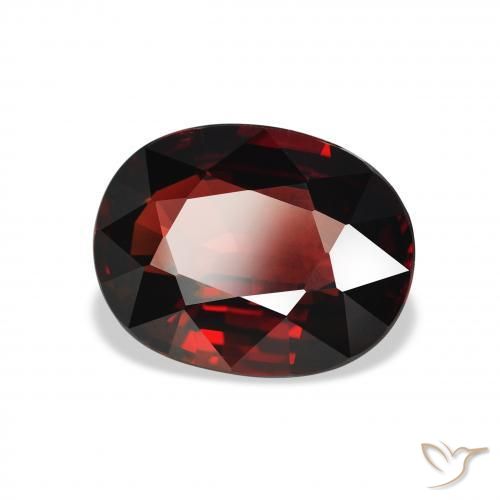 Granate almandino Rojo oscuro natural de 4.59 ct, Ovalada, VVS