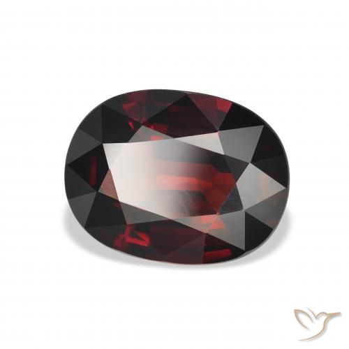 Granate almandino Rojo oscuro natural de 5.35 ct, Ovalada, VVS-VS