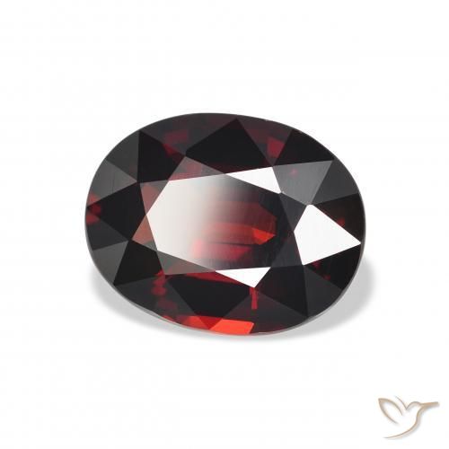 Granate almandino Rojo oscuro natural de 5.34 ct, Ovalada, VVS
