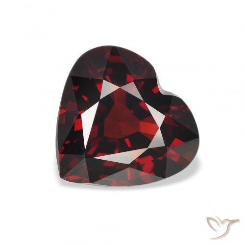 3.88ct Natural Rojo oscuro Granate almandino, Corazón, VVS