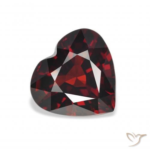 Granate almandino Rojo oscuro natural de 3.88 ct, Corazón, VVS