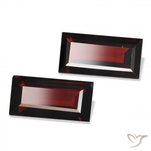 Gemas de Granate almandino Rojo oscuro natural de 3.45 ct, Corte Baguette, VVS-VS