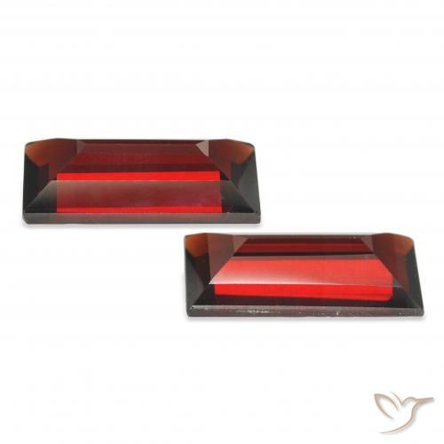 Gemas de Granate almandino Rojo oscuro natural de 3.45 ct, Corte Baguette, VVS-VS