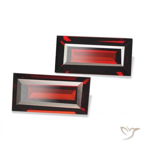 Gemas de Granate almandino Rojo oscuro natural de 3.62 ct, Corte Baguette, VVS-VS