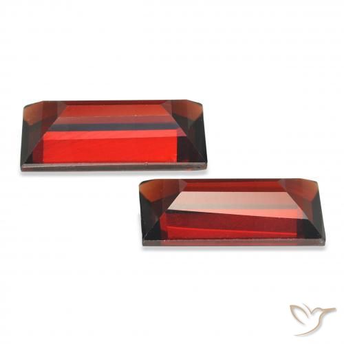 Gemas de Granate almandino Rojo oscuro natural de 3.62 ct, Corte Baguette, VVS-VS