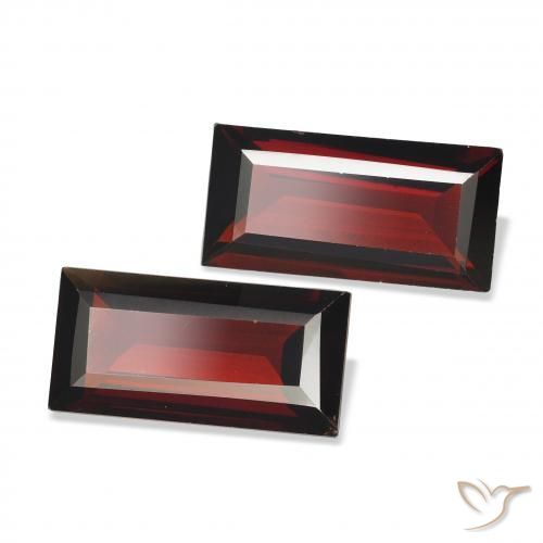 Gemas de Granate almandino Rojo oscuro natural de 3.49 ct, Corte Baguette, VVS-VS