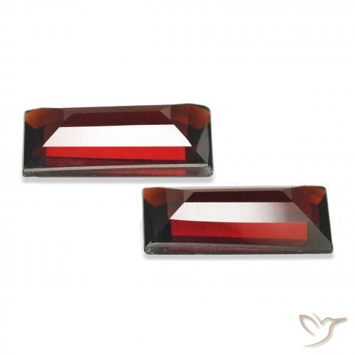 Gemas de Granate almandino Rojo oscuro natural de 3.49 ct, Corte Baguette, VVS-VS